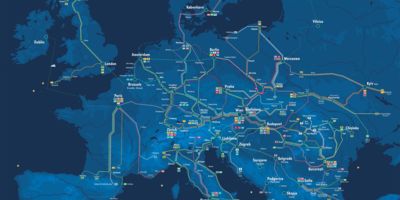 Night train map Europe